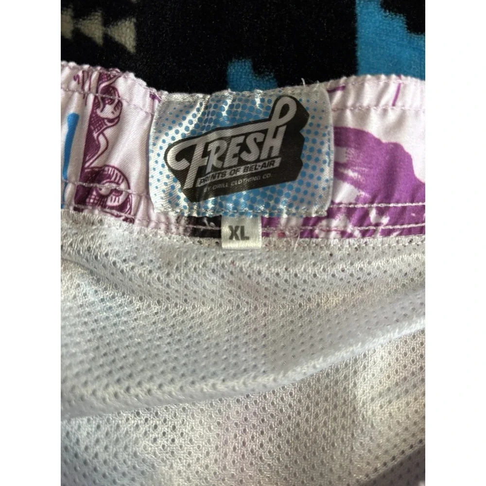 Fresh Swim Shorts Lavender Graphic Mens Size XL Lined Elastic/Tie‎ Waist Pockets